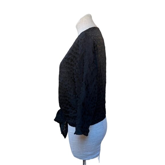 Kimono Blouse Novelty Hearts Sheer Brocade Oversized Black Edgy Chic Designer - Picture 3 of 8